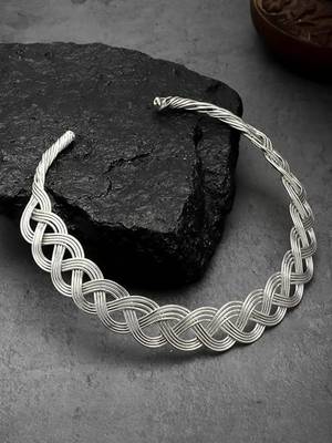  women's oxidized silver-plated statement choker necklace 1