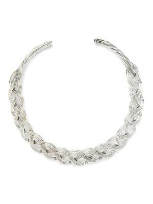  women's oxidized silver-plated statement choker necklace 4