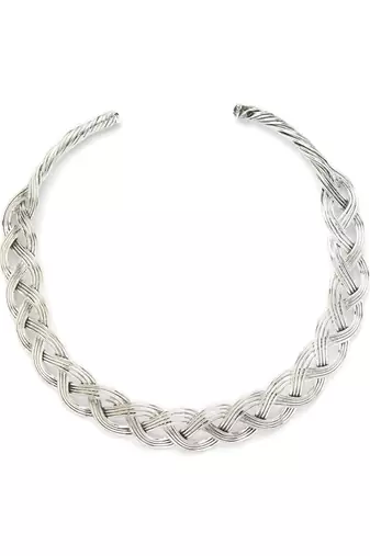  women's oxidized silver-plated statement choker necklace