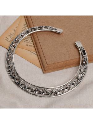  women's silver-plated oxidized statement choker necklace 1