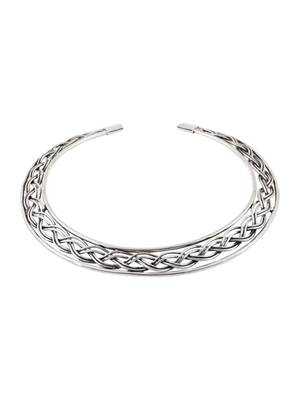  women's silver-plated oxidized statement choker necklace 4