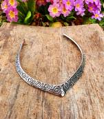  women's handmade silver-plated oxidized collar choker necklace