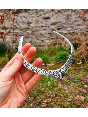  women's handmade silver-plated oxidized collar choker necklace 2