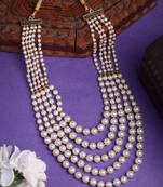 women handcrafted white beaded layered necklace