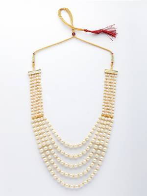  women handcrafted white beaded layered necklace 3