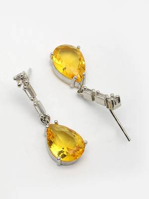  women's silver-plated yellow american diamond-studded handcrafted jewellery set 5
