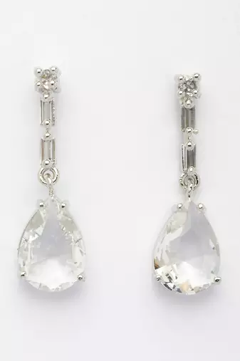  women's silver-plated white american diamond-studded handcrafted jewellery set