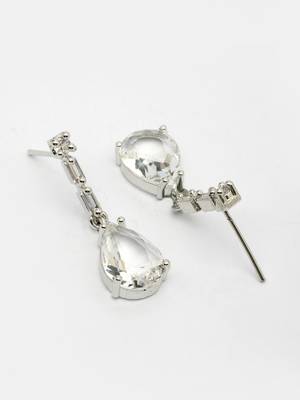  women's silver-plated white american diamond-studded handcrafted jewellery set 5
