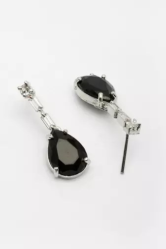  women's silver-plated black american diamond-studded handcrafted jewellery set