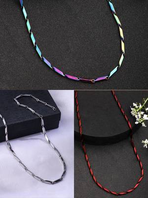  men set of 3 stainless steel trendy stylish chain 1