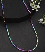  men multicolor rhodium-plated stainless steel chain