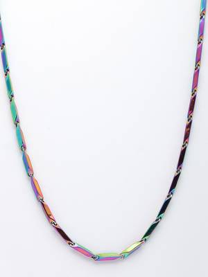  men multicolor rhodium-plated stainless steel chain 2