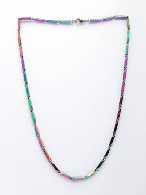  men multicolor rhodium-plated stainless steel chain 3