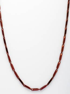  men maroon rhodium-plated stainless steel chain 2