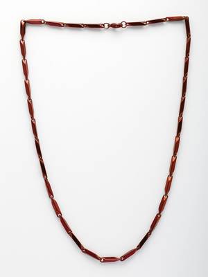  men maroon rhodium-plated stainless steel chain 3
