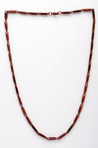  men maroon rhodium-plated stainless steel chain