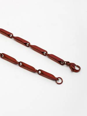  men maroon rhodium-plated stainless steel chain 4