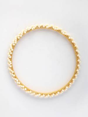  women set of 4 gold-plated pearls handcrafted traditional bangles 5