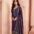 Purple heavy embroidery dola silk semi stitched suits