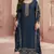 Teal heavy embroidery dola silk semi stitched suits
