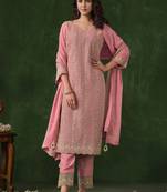 Peach rangoli silk sequin salwar suit