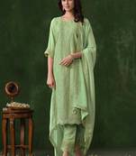 Lime green rangoli silk sequin salwar suit