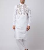 Arruga stylish cotton golden stripes pathani salwar set