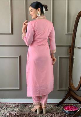 Womens Roman Silk With Embroidery Work Kurti,Pant and Dupatta Set 2