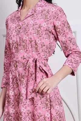 women's pure cotton jaipuri printed western dress 4