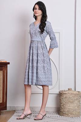  women's cotton jaipuri printed western dress 3