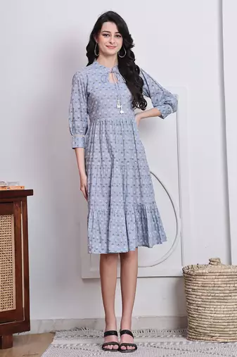 women's cotton jaipuri printed western dress