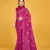 Pink Georgette embroidery saree with blouse piece for women 