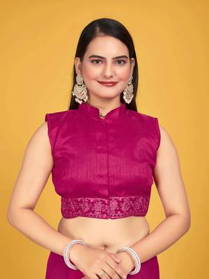Pink Georgette embroidery saree with blouse piece for women  5