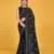 Black Georgette embroidery saree with blouse piece