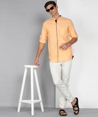 Men's linen cotton mandarin collar casual shirt | chinese collar shirt for men 3