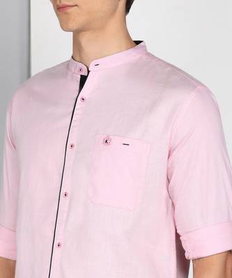 Men's linen cotton mandarin collar casual shirt | chinese collar shirt for men 4