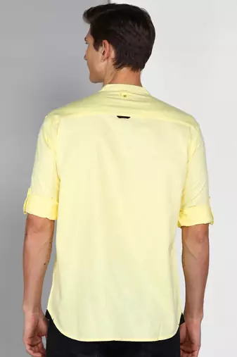 Men's linen cotton mandarin collar casual shirt | chinese collar shirt for men