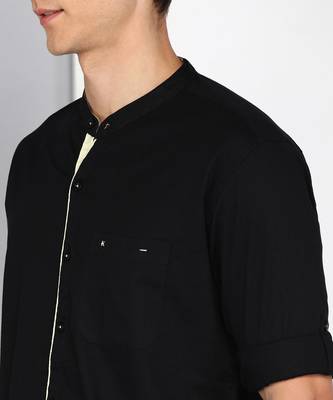 Men's linen cotton mandarin collar casual shirt | chinese collar shirt for men 4