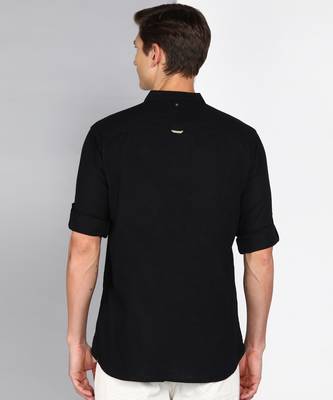 Men's linen cotton mandarin collar casual shirt | chinese collar shirt for men 2