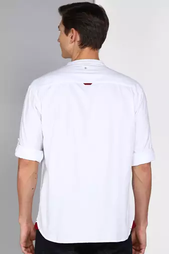 Men's linen cotton mandarin collar casual shirt | chinese collar shirt for men