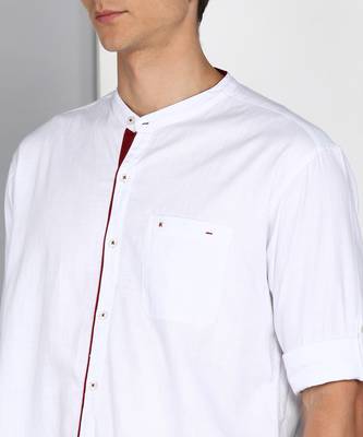 Men's linen cotton mandarin collar casual shirt | chinese collar shirt for men 4