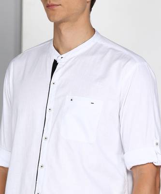 Men's linen cotton mandarin collar casual shirt | chinese collar shirt for men 4