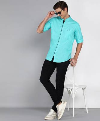 Men's linen cotton mandarin collar casual shirt | chinese collar shirt for men 3