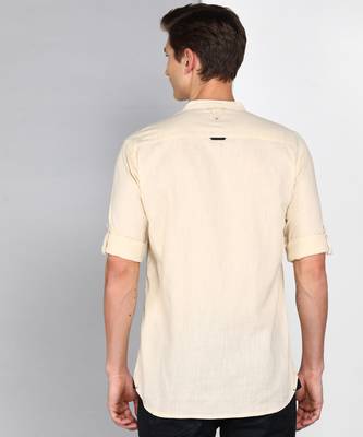 Men's Linen Cotton Mandarin Collar Casual Shirt | Chinese Collar Shirt for Men 2