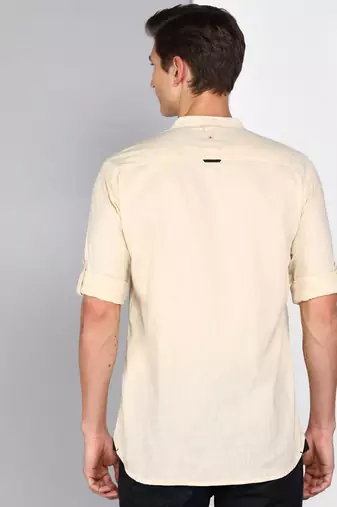 Men's Linen Cotton Mandarin Collar Casual Shirt | Chinese Collar Shirt for Men
