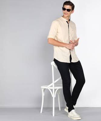 Men's Linen Cotton Mandarin Collar Casual Shirt | Chinese Collar Shirt for Men 3
