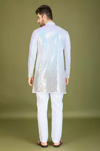 Omber MULTICOLOR georgette thread & sequins embroidered work wedding festival marriage party wear straight kurta