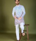 Omber pink georgette thread & sequins embroidered work wedding festival marriage party wear straight kurta