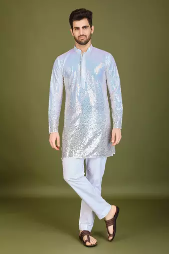 Omber MULTICOLOR georgette thread & sequins embroidered work wedding festival marriage party wear straight kurta