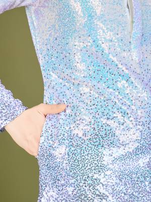 Omber purple georgette thread & sequins embroidered work wedding festival marriage party wear straight kurta 8